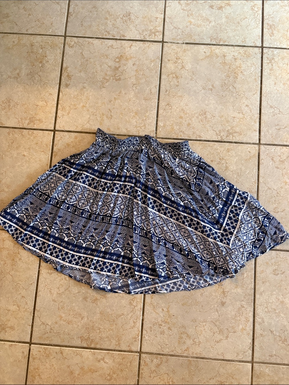 Charlotte Russe Navy and White Printed Circle Skirt